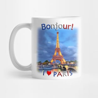 Bonjour!  I Love Pairs Mug